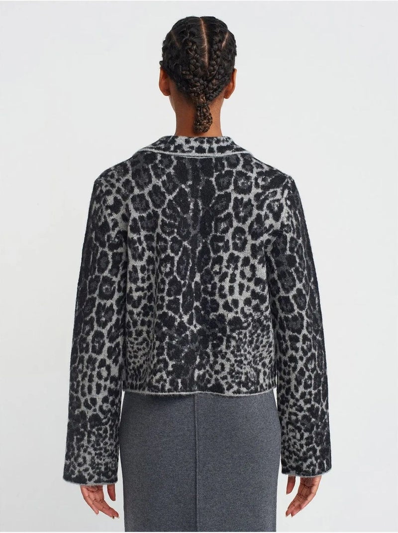 Cardigan con bottoni in jacquard leopardato dilvin Multicolore - Kiabi
