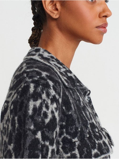 Cardigan con bottoni in jacquard leopardato dilvin - Kiabi