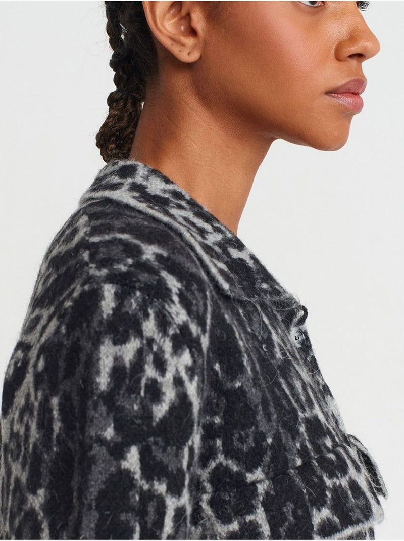 Cardigan con bottoni in jacquard leopardato dilvin Multicolore - Kiabi