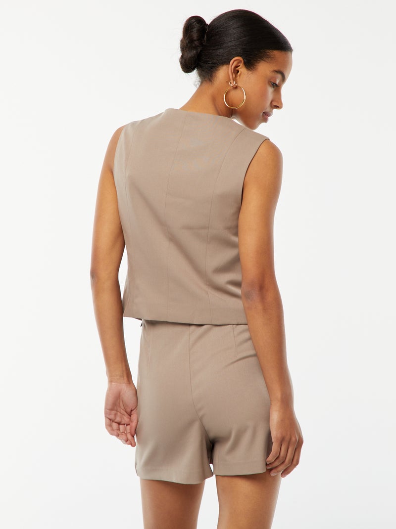 Cardigan con bottoni senza maniche Beige - Kiabi