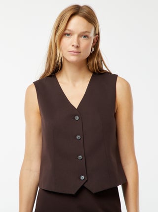 Cardigan con bottoni senza maniche