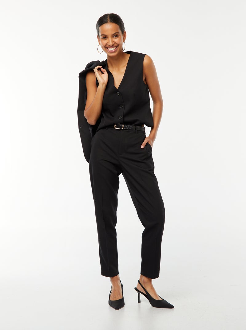 Cardigan con bottoni senza maniche nero - Kiabi