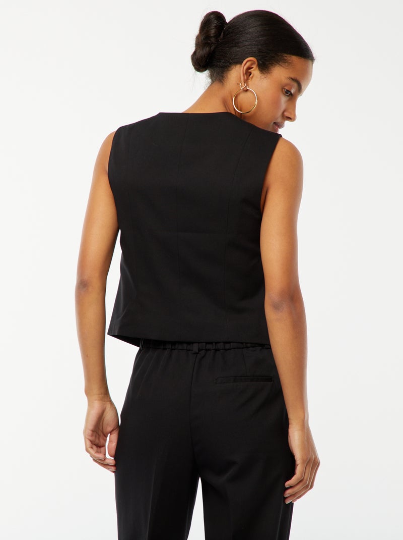 Cardigan con bottoni senza maniche nero - Kiabi