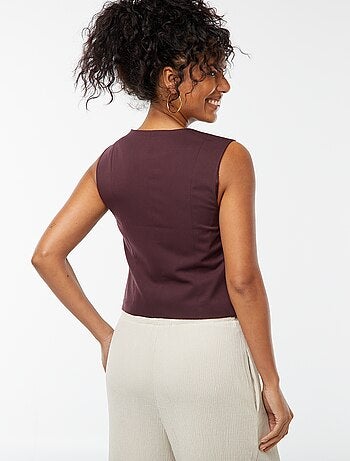 Cardigan con bottoni senza maniche