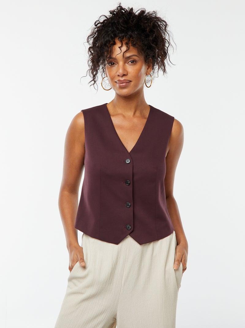 Cardigan con bottoni senza maniche Viola - Kiabi