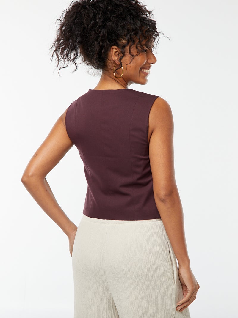 Cardigan con bottoni senza maniche Viola - Kiabi