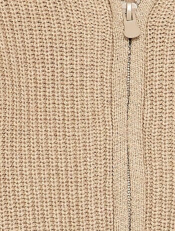 Cardigan con cappuccio e interno effetto montone