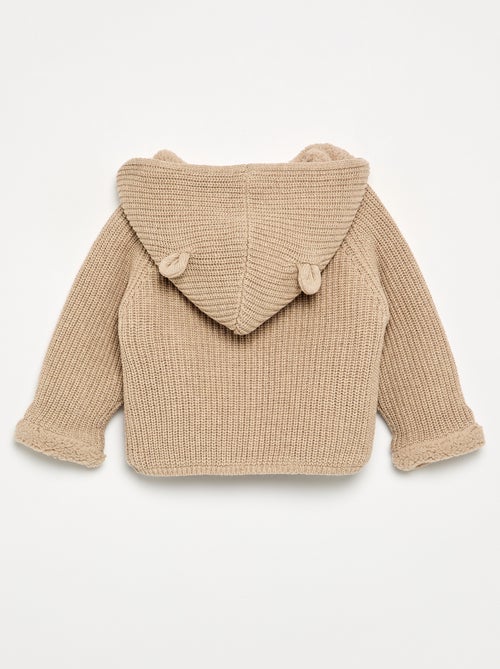 Cardigan con cappuccio e interno effetto montone - Kiabi