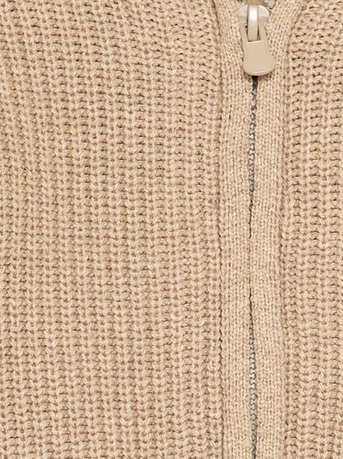 Cardigan con cappuccio e interno effetto montone - Kiabi