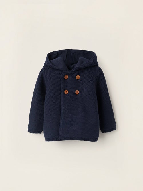 Cardigan con cappuccio e pompon - Kiabi