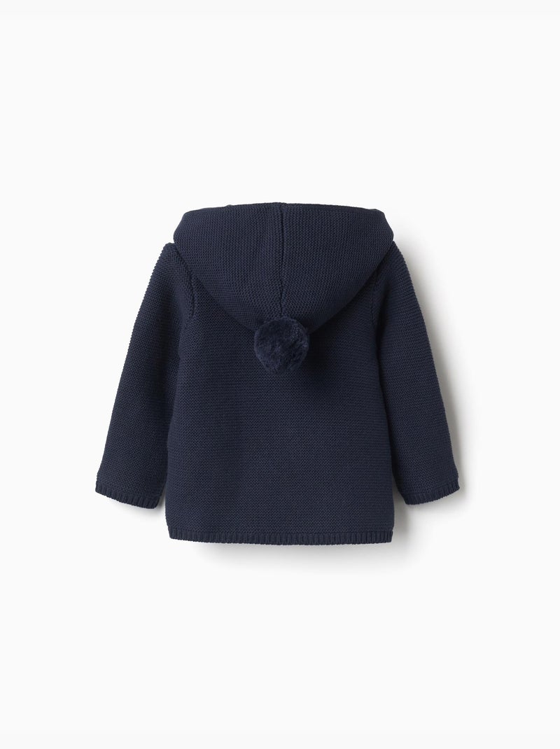Cardigan con cappuccio e pompon Blu scuro - Kiabi