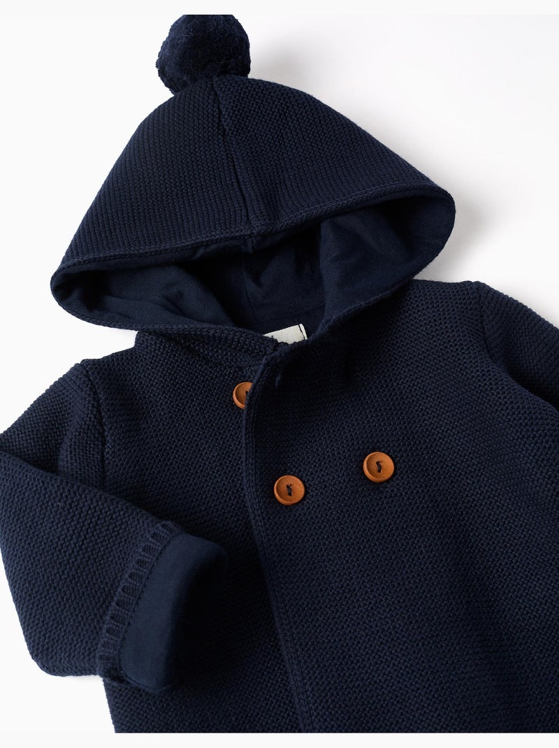 Cardigan con cappuccio e pompon Blu scuro - Kiabi