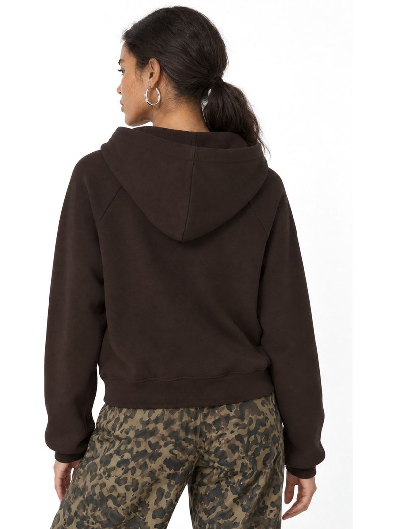 Cardigan con cappuccio e zip busem Marrone cioccolato - Kiabi