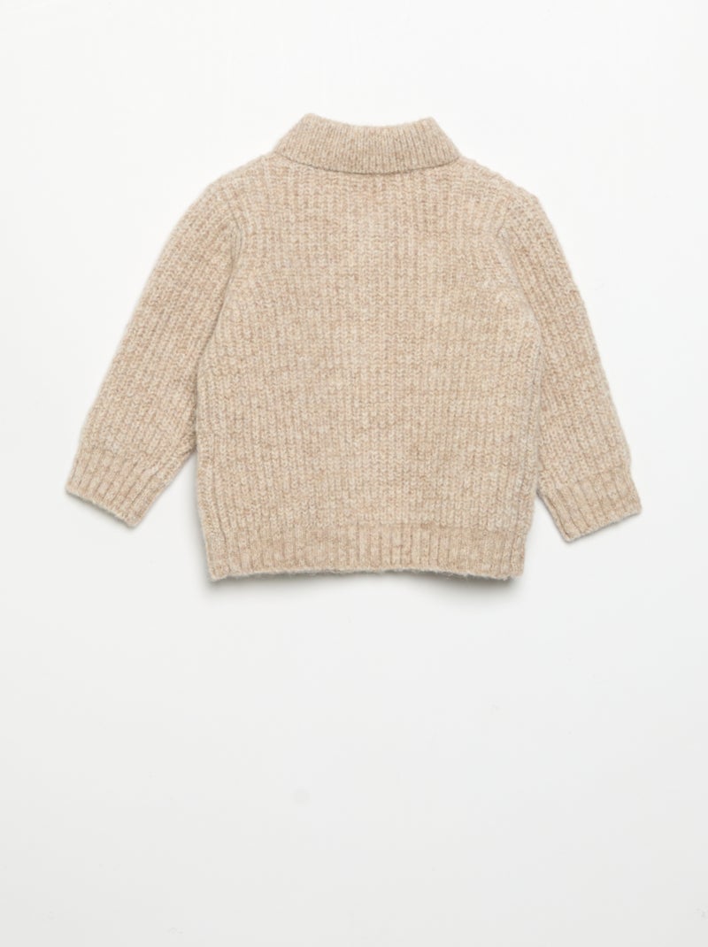 Cardigan con collo a scialle Beige - Kiabi