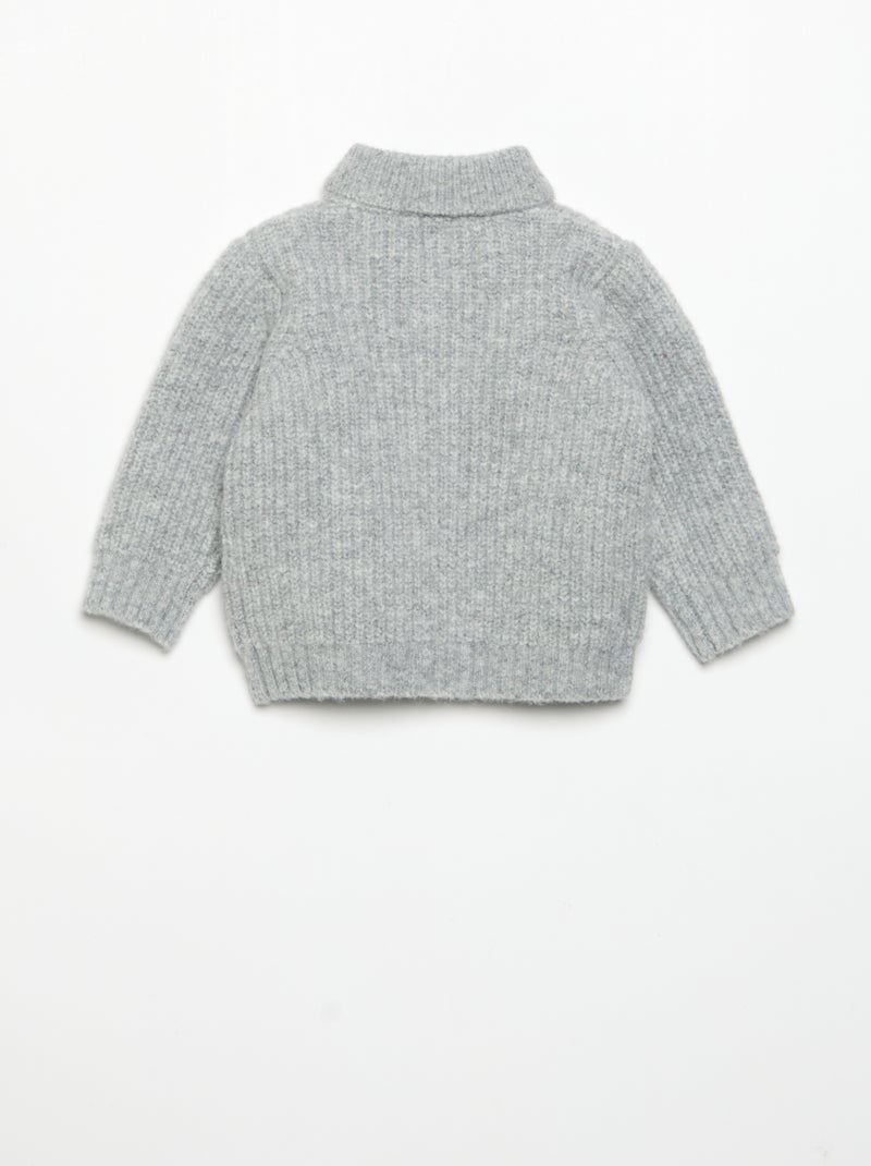 Cardigan con collo a scialle Grigio - Kiabi