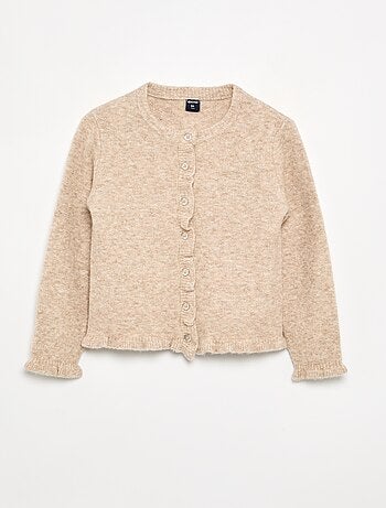 Cardigan con finiture arricciate