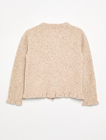 Cardigan con finiture arricciate