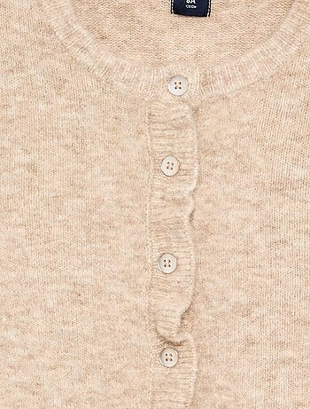 Cardigan con finiture arricciate