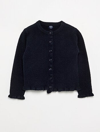 Cardigan con finiture arricciate