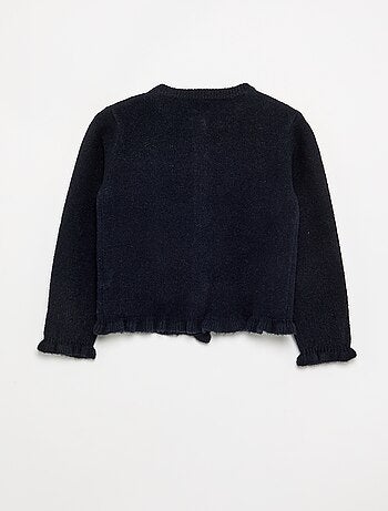 Cardigan con finiture arricciate