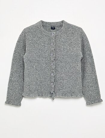 Cardigan con finiture arricciate