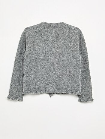 Cardigan con finiture arricciate