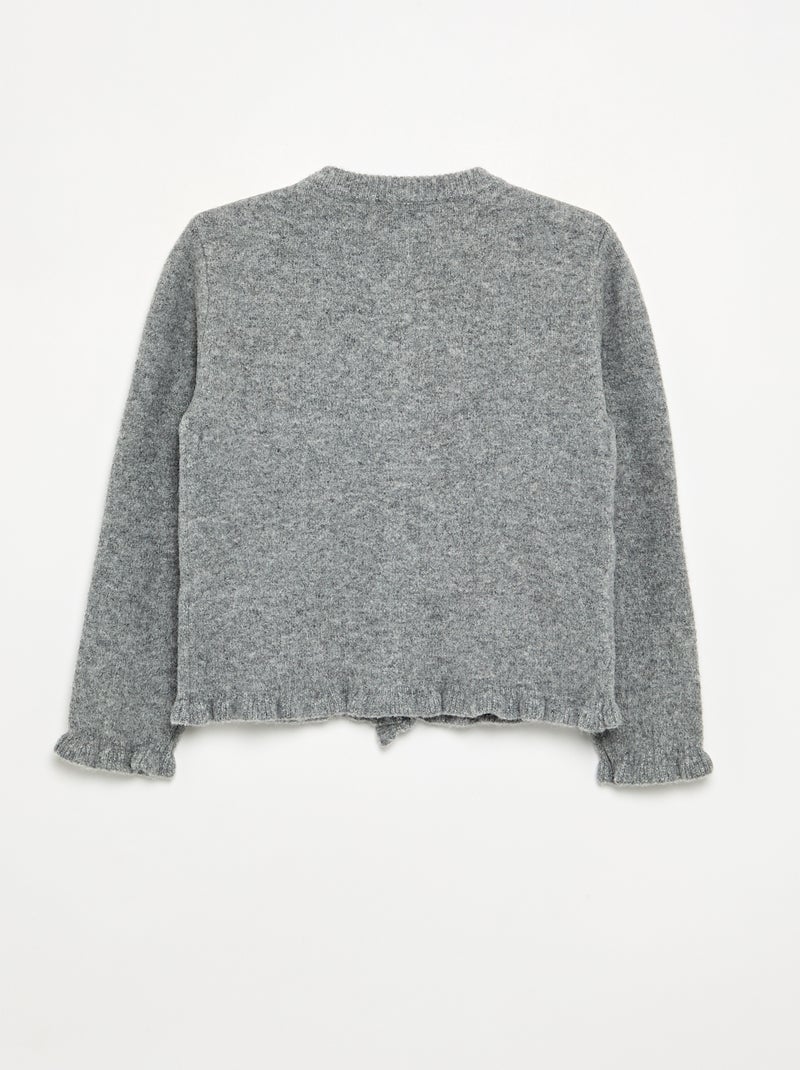 Cardigan con finiture arricciate Grigio - Kiabi