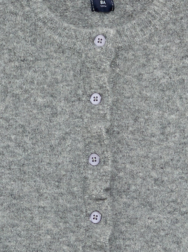 Cardigan con finiture arricciate Grigio - Kiabi