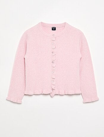 Cardigan con finiture arricciate