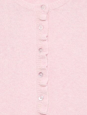 Cardigan con finiture arricciate