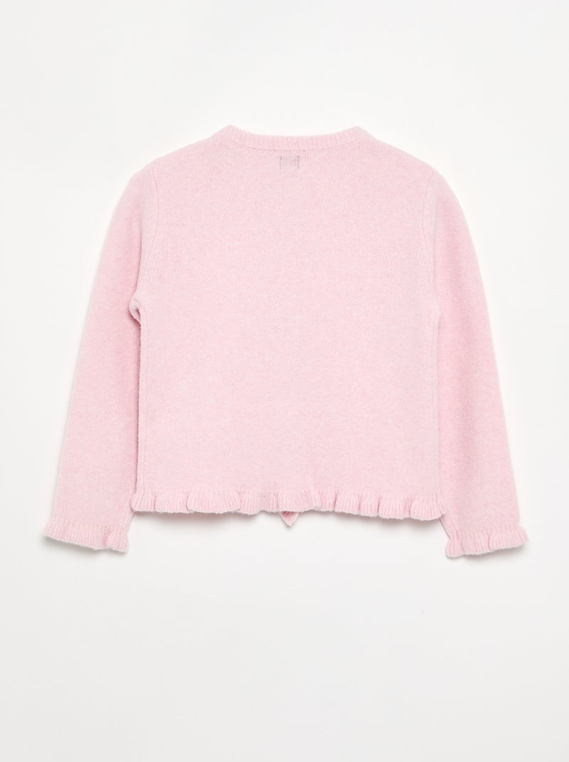 Cardigan con finiture arricciate Rosa - Kiabi