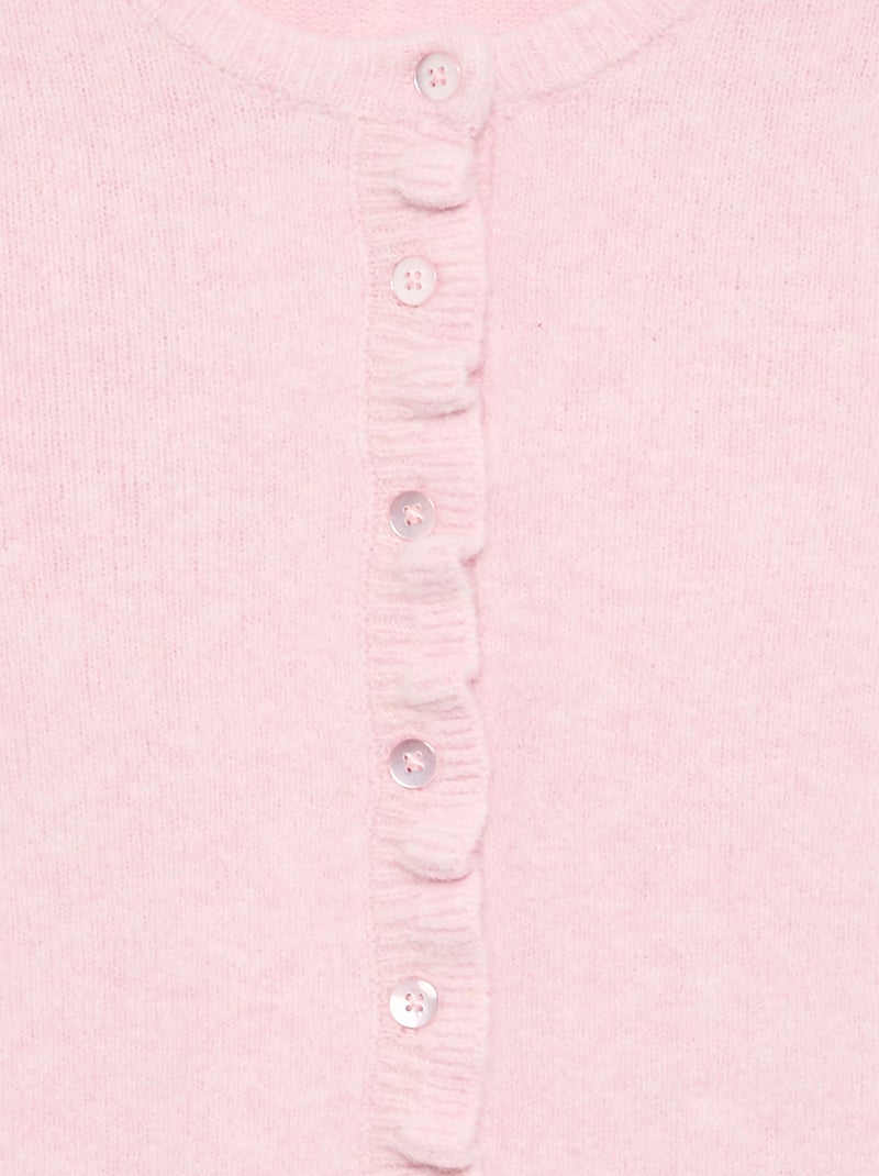 Cardigan con finiture arricciate Rosa - Kiabi
