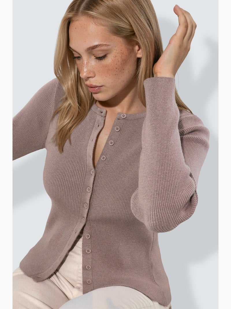 Cardigan con maniche lunghe e bottoni hiccup Malva - Kiabi