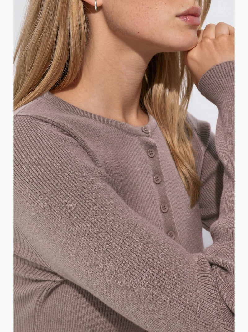 Cardigan con maniche lunghe e bottoni hiccup Malva - Kiabi