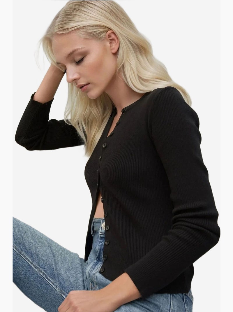Cardigan con maniche lunghe e bottoni hiccup Nero - Kiabi