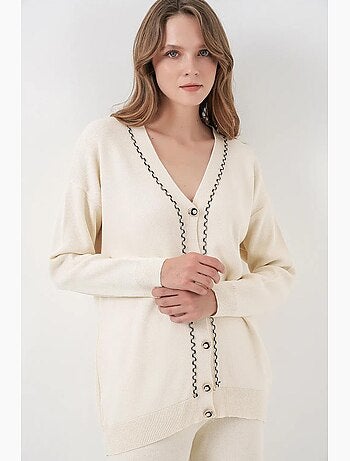 Cardigan con scollo a v e set di pantaloni a gamba ampia bdart