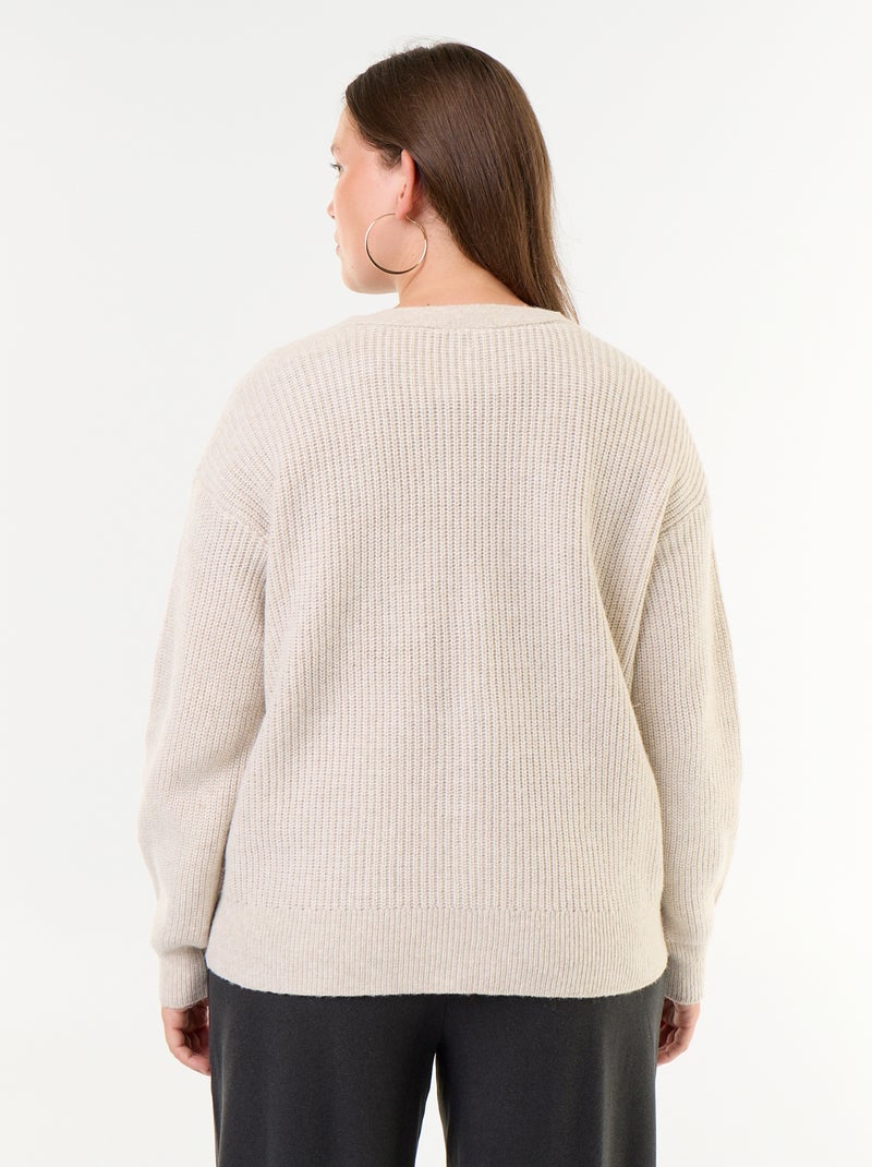 Cardigan con scollo a V Grigio - Kiabi