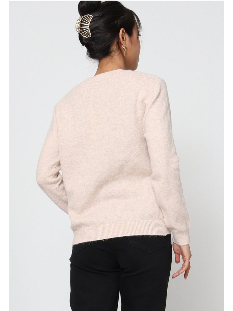 Cardigan con scollo a V Kebello Beige - Kiabi