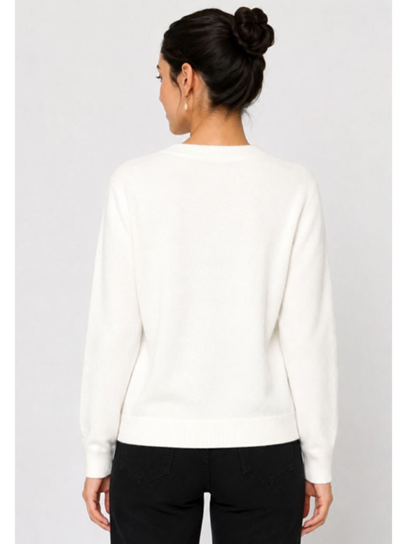 Cardigan con scollo a V Kebello Bianco - Kiabi