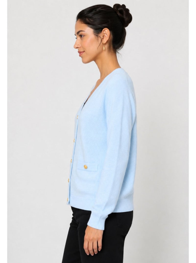 Cardigan con scollo a V Kebello Blu cielo - Kiabi