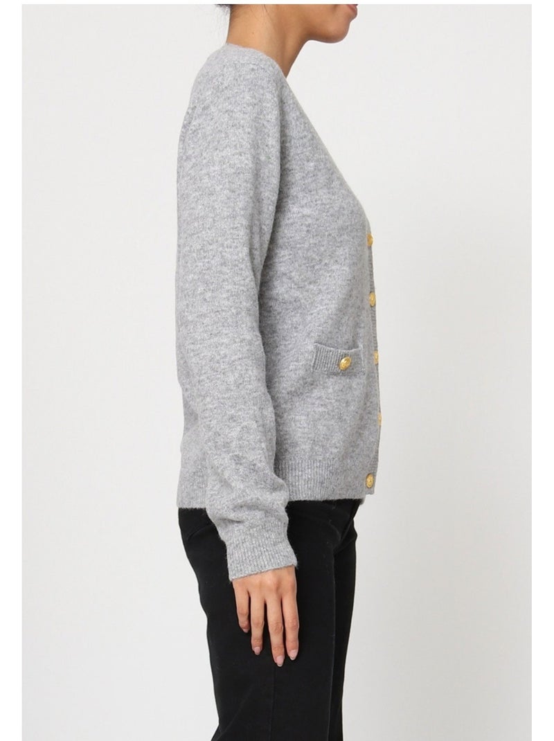 Cardigan con scollo a V Kebello Grigio - Kiabi
