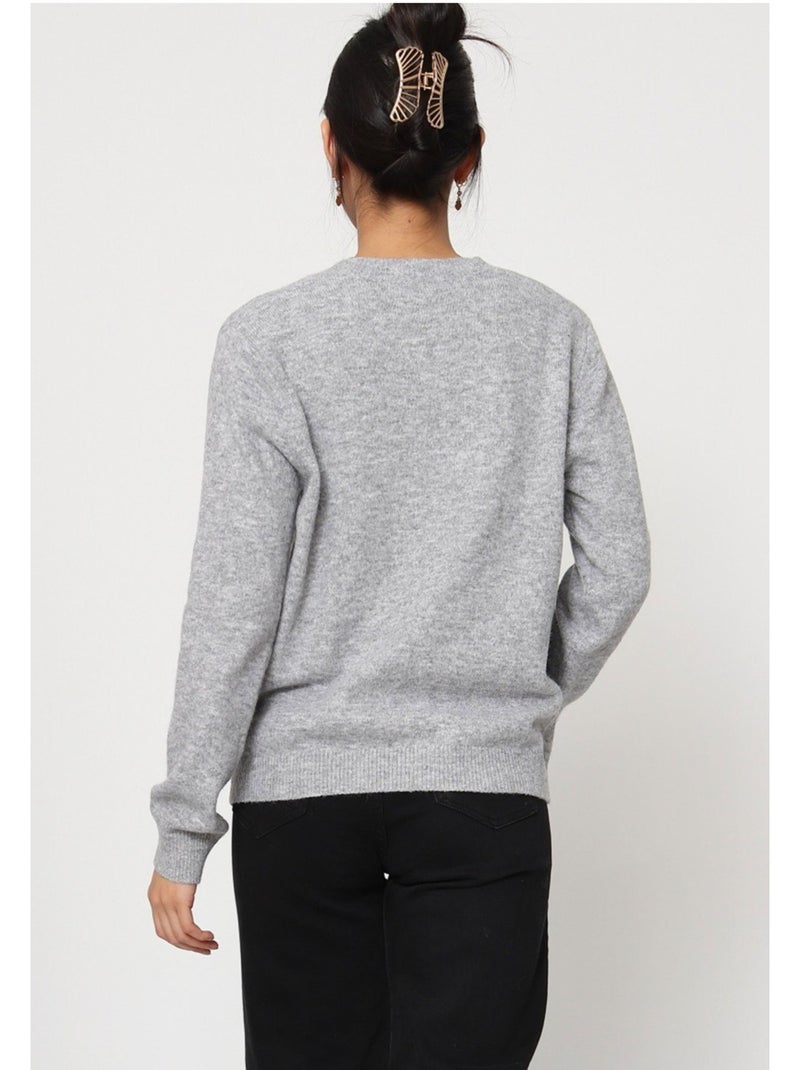 Cardigan con scollo a V Kebello Grigio - Kiabi