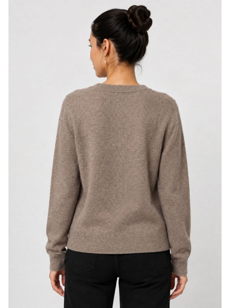 Cardigan con scollo a V Kebello Marrone - Kiabi