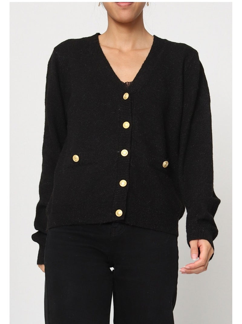 Cardigan con scollo a V Kebello Nero Nero - Kiabi