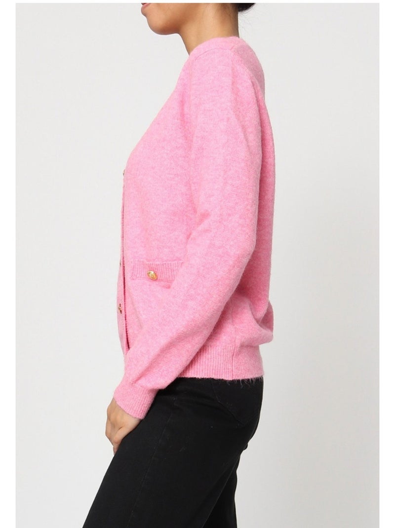 Cardigan con scollo a V Kebello Rosa - Kiabi