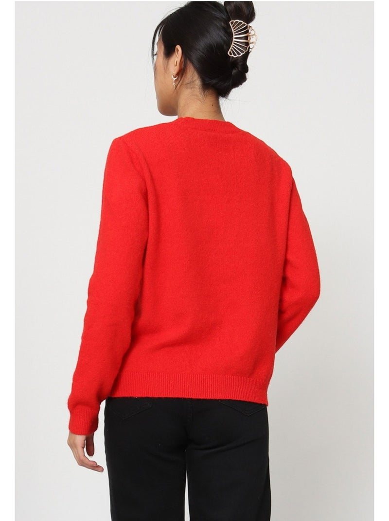 Cardigan con scollo a V Kebello Rosso - Kiabi