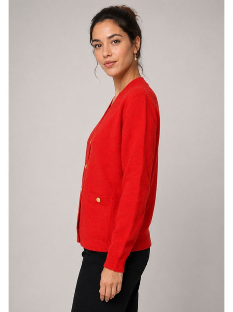 Cardigan con scollo a V Kebello Rosso - Kiabi