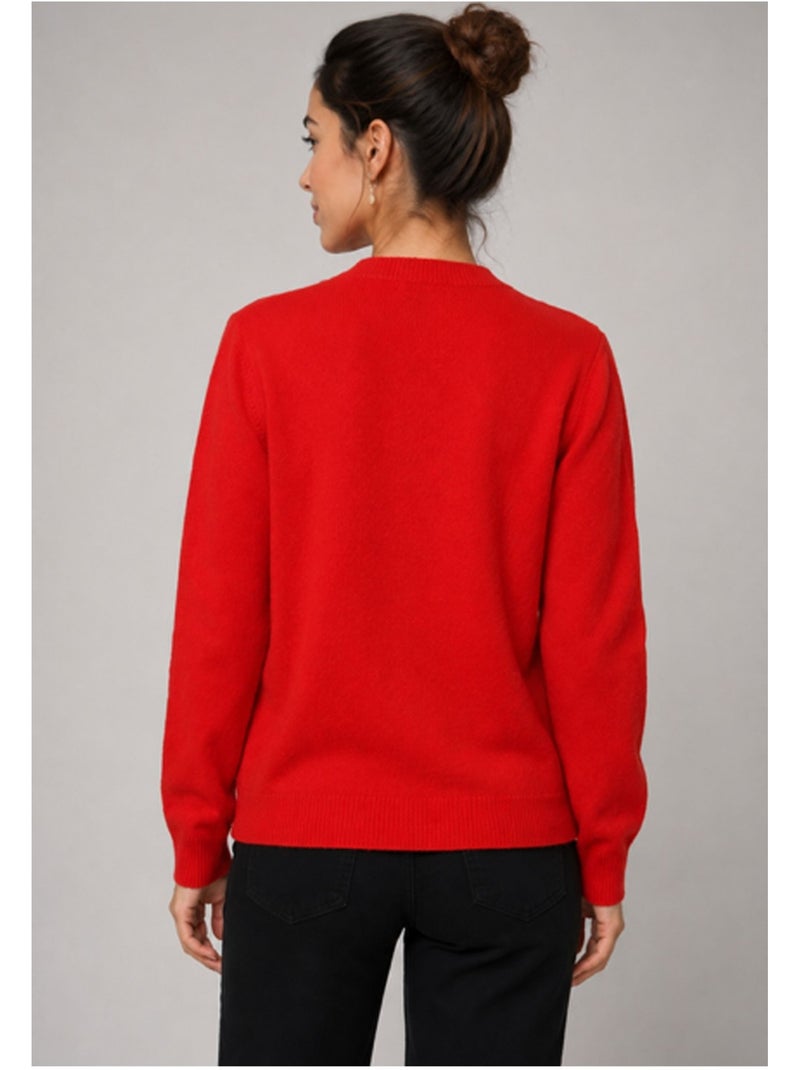 Cardigan con scollo a V Kebello Rosso - Kiabi