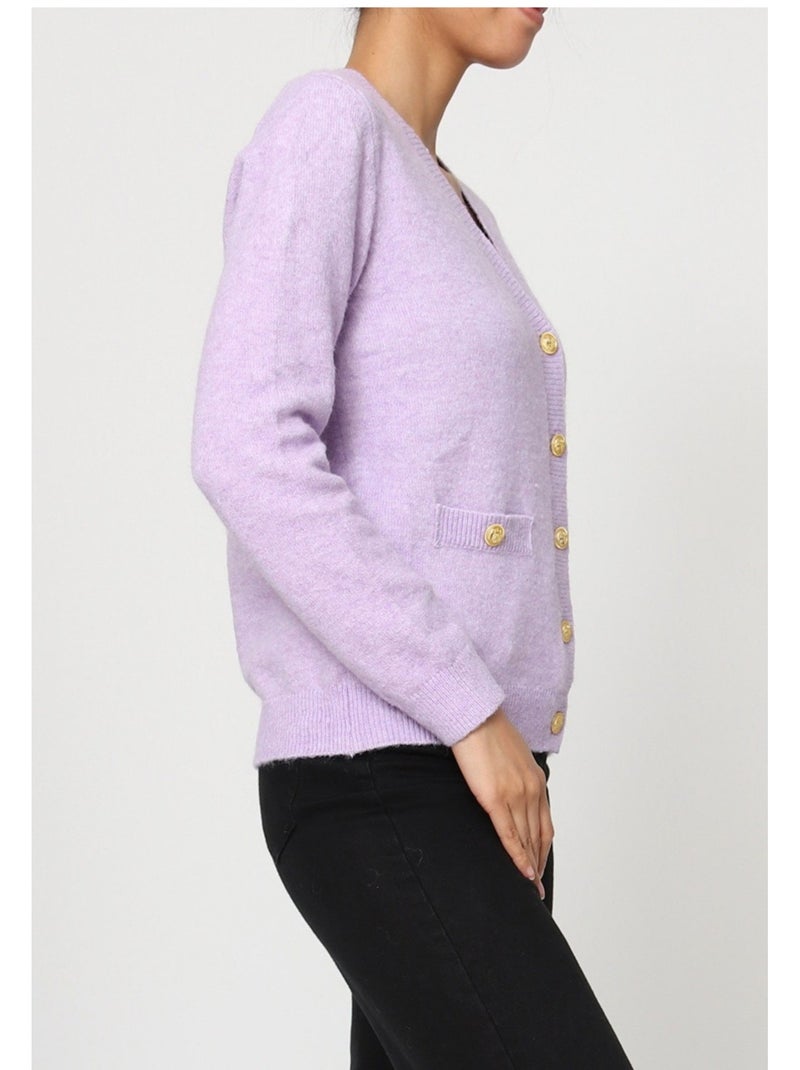 Cardigan con scollo a V Kebello Viola - Kiabi