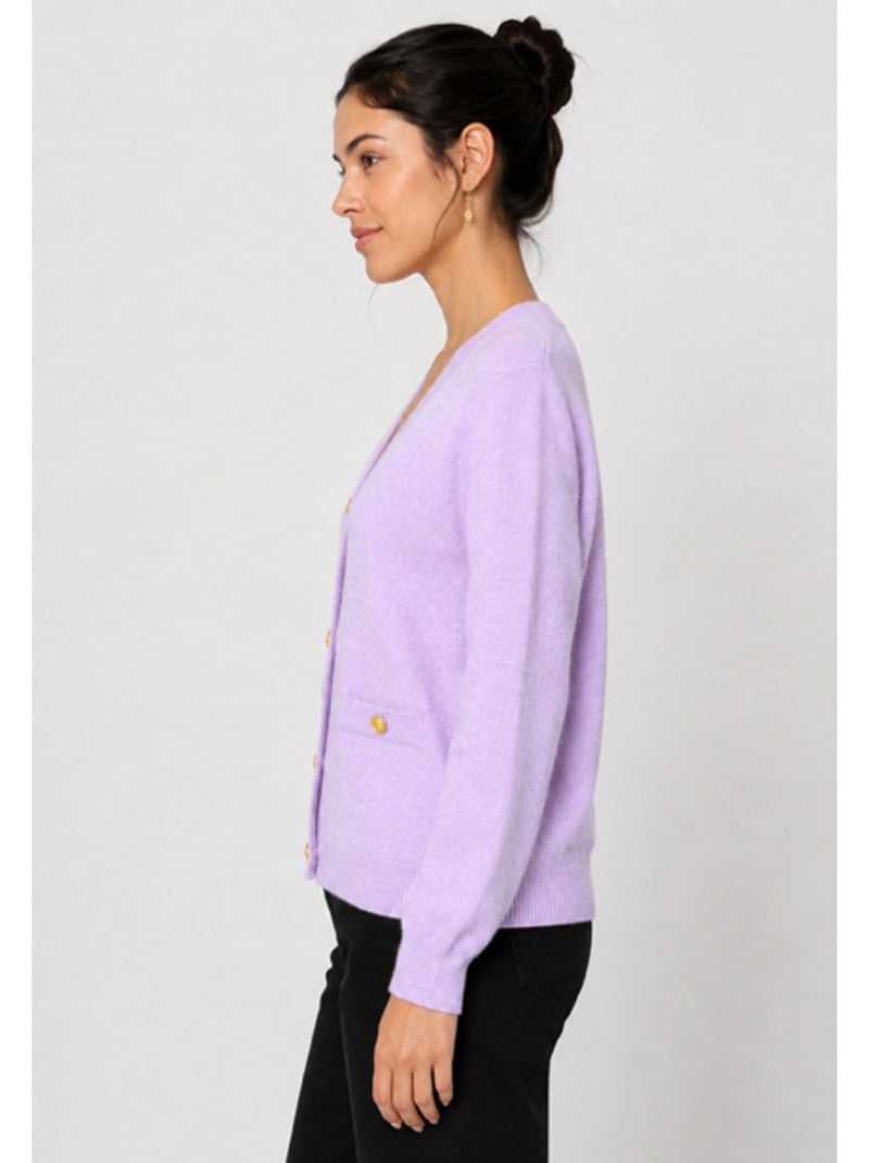 Cardigan con scollo a V Kebello Viola - Kiabi